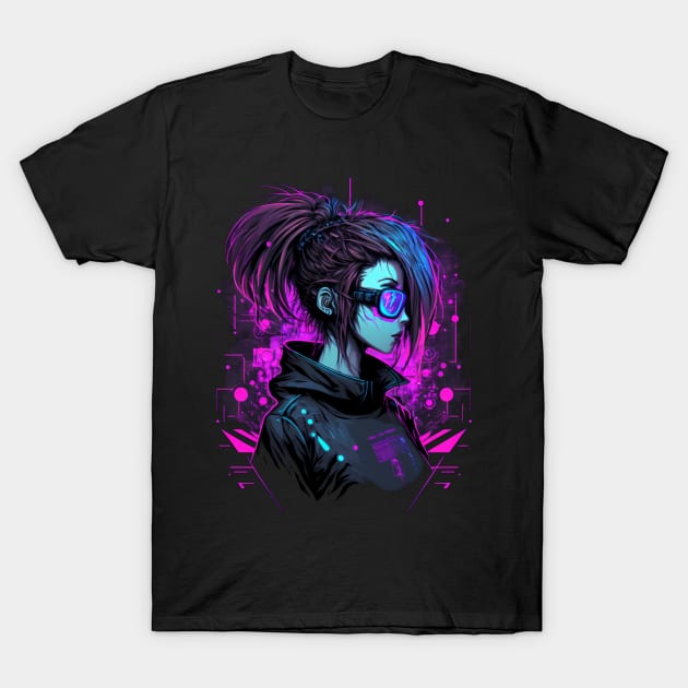 Cyberpunk Hacker Emo/Scene Girl Graphic T-Shirt by The Multiverse is Female